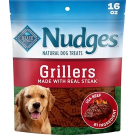 Blue Buffalo Nudges Grillers Natural Dog Treats, Steak, 16oz Bag