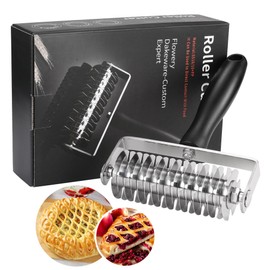 Pastry Lattice Roller Cutter - Stainless Steel Professional Dough Lattice Top Pie Pizza Bread Pastry Crust Lattice Roller Cutter wheel
