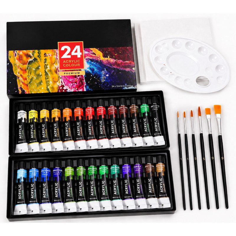 Acrylic Paint Set for Painting & DIY Crafts – 12/24