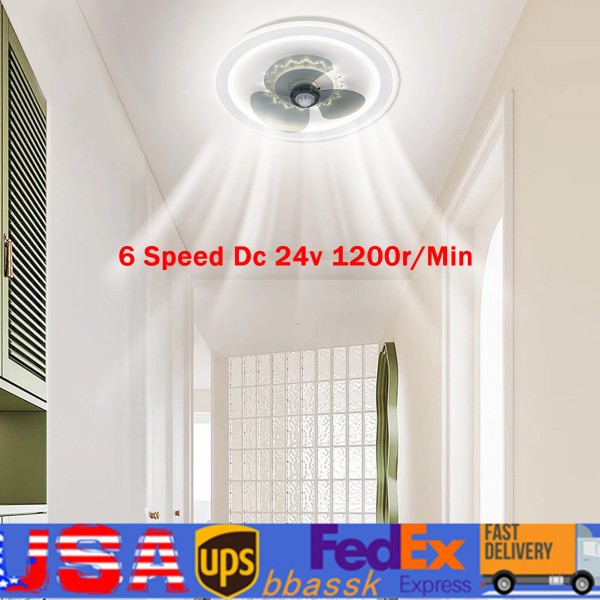 110V LED Ceiling Fan with Light Remote Control Bedroom Ceiling