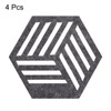 uxcell Felt Coasters, 4pcs Hexagon Mat Pad Coaster for Drink