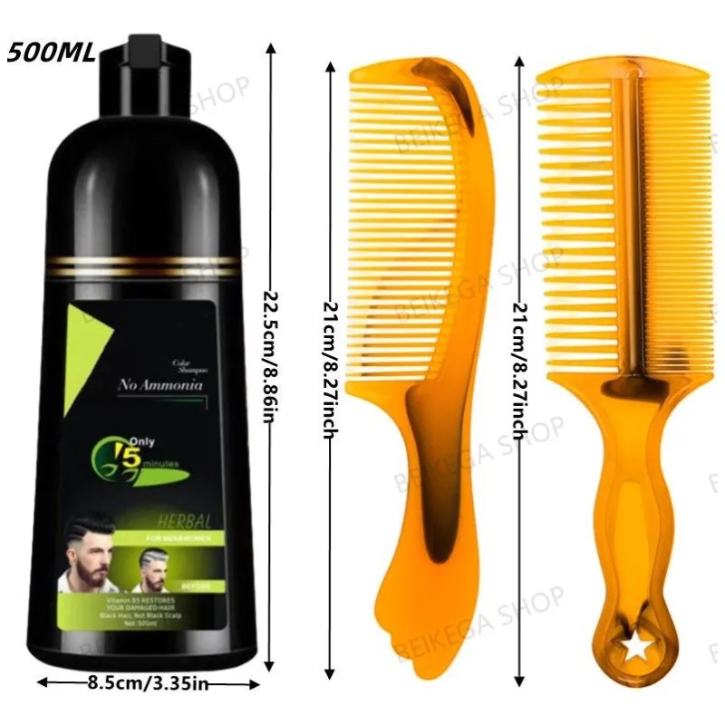 Shampoo Tinte Instantaneo Cubre 500ml Canas Natural Jengibre