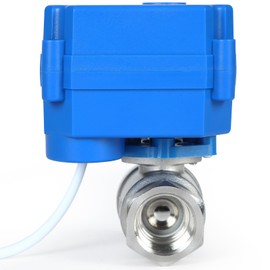 Motorized Ball Valve 1/2", Full Port, 2 Wire Auto Return, Stainless Steel Ball Valve, 9-24V AC/DC, Electric Shut Off Ball Valves