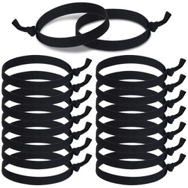 30 Pcs Knotted Mens Hair Ties, Elastic Flat Hair Ties for Men, No Crease Breakage Hair Ties for Men, Long Curly Ponytail Holders Strong Holder Hair Ties for Guys, Black