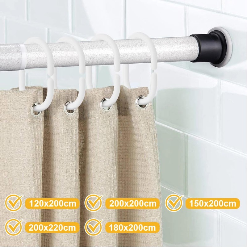Alaoo 24 Pack Curtain Hooks, Plastic C-Shaped Shower Curtain Hooks,