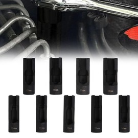 RULLINE 9pcs Flare Nut Socket Set Upgraded Steel for Automotive and Mechanical Applications 1/2" square drive