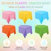 LYCN 12 Pack Colourful Tablecloths, Summer Table Covers, Plastic Rectangle