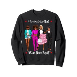 Brown Skin Girl Black Womens Sassy Afro Curly Hair CEO Lady Sweatshirt
