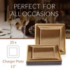 DISPOSABLE SQUARE CHARGER PLATES - 20 pc (Metallic/Gold)