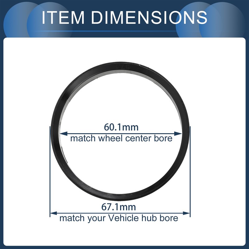 INFINAUTO Hub Centric Rings,60.1mm ID 65.1mm OD Car Wheel Hubrings