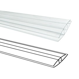 XISOCO 10 PCS Polycarbonate Greenhouse H-Clip Connectors 4ft Length, Fits 0.32’’ & 0.4’’ Twin-Wall Polycarbonate Panels Duty Dust, Rain & Moisture Protection Durable (H-Clip 4' × 2.16’’ × 0.4’’)