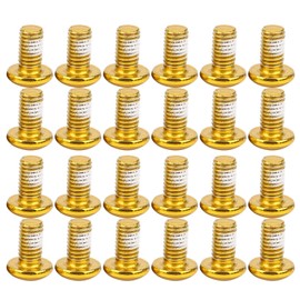 24 Pcs Bike Disk Brake Bolts T25 Colorful Bicycle Disc Brake Screws M5 x10mm/0.4in Steel Wear Disc Brake Rotor Bolts (Gold)