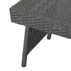 AKDSteel Patio Wicker Side Table, Outdoor Standing Coffee Table, Rattan