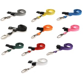 PCL Media ltd® 10 ID Card Pass Badge Holder Neck Strap Safety Breakaway Lanyard (Mixed Metal Clip)