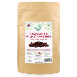 Raspberry & Wild Strawberry Loose Tea – Refreshing Fruit and Herbal Tea – Raspberry & Wild Strawberry with Hibiscus & Rose Peel & Raisins & Chokeberry (100g)