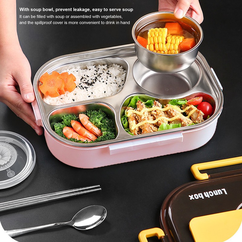 Stainless Steel Lunch Box Office Worker Student Children's Canteen Compartment