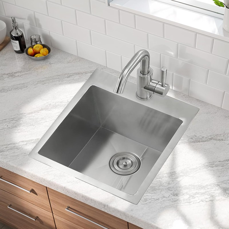 VCCUCINE Bar Sink Drop in,18 x 18 Inch Topmount RV