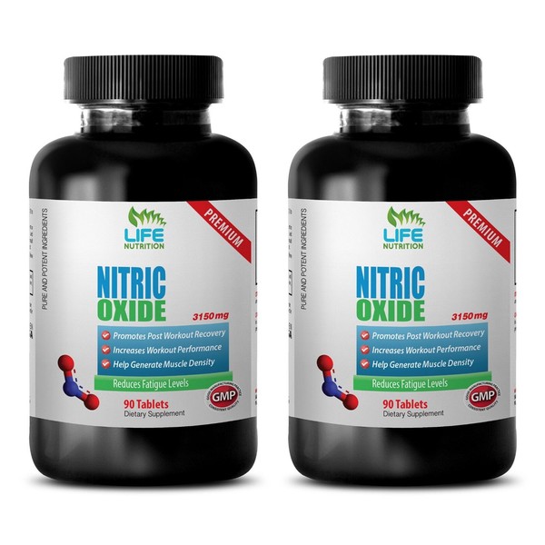 pre workout supplement - Nitric Oxide 3150mg - expand blood vessels 2 Bottles