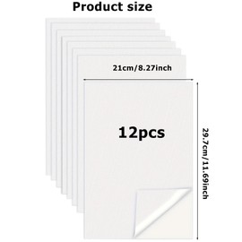 Rnigra 12PCS Water Soluble Embroidery Paper A4 (29.7x21cm), Stick and Stitch Embroidery Paper, Printable Dissolving Embroidery Transfer Paper, for Print or Draw Patterns for Hand & Machine Embroidery