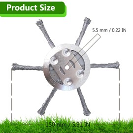 ZREVSB Steel Wire Grass Trimmer Head, Weed Eater Head, String Trimmer Replacement Head, 6Inch Wired Trimmer Blade for Lawn Mower Tray (6 Blades)