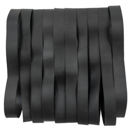 Tactical Rubber Bands Size #107 (7'' x 3/5''), 20 Pcs Black Thick Extra Large Ultra Wide Strong Heavy Duty Rubber Bands for Office, Home, School, Industrial, Outdoor Camping Survival Fishing