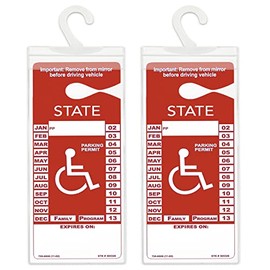 STROMGUARD Handicap Parking Placard Holder, Transparent Disabled Disability Parking Permit Placard Protector Holder Cover with Large Hanger Handicapped Accessories (2 Pack)