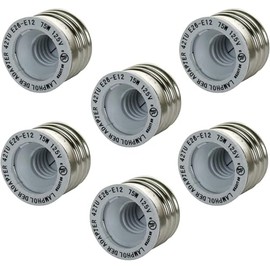 Diodesy- E26 to E12 Socket Adapter Medium to Candelabra Screw Bulb Socket Maximum Wattage 75W Perfect Solution for Bulb-to-Fixture Compatibility Ceiling Fans Pendant Wall Sconces UL Listed Pack of 6