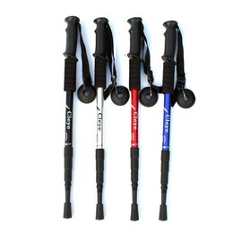 Duralumin 4-stage mountaineering equipment, mountaineering supplies, mountaineering sticks 4-stage T-stick silver 3ea