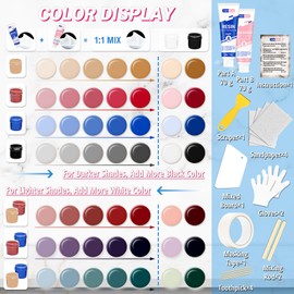 Bathtub Repair Kit 4.94oz (Color Match), TUFINEIN Porcelain Repair Kit for Fiberglass, Enamel, Ceramic, Acrylic Repair and Fix Chips, Cracks, Scratches, Holes on Tub/Tile/Sink/Shower Tray/Shower