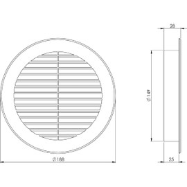 Diameter 150 mm White Round Plastic Ventilation Grille – Exhaust Air Supply Air Grille