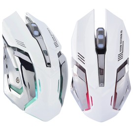2.4G Wireless Rechargeable Gaming Ergonomics Optical Mouse Mice For PC Laptop Computer White