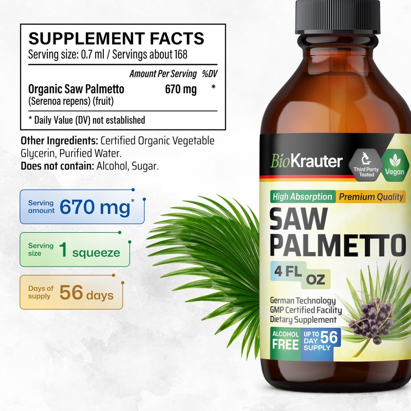 BIO KRAUTER BIO KRAUTER Saw Palmetto Tincture 4 Fl. Oz.
