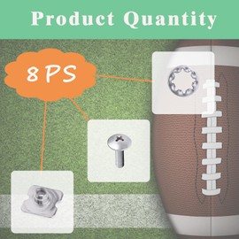 8pcs Set Football Backplates Screws Hardware, Metallic Chicago Screws Include Truss Head Slotted Fasteners Washers Gaskets Suitable for Adults and Teenagers