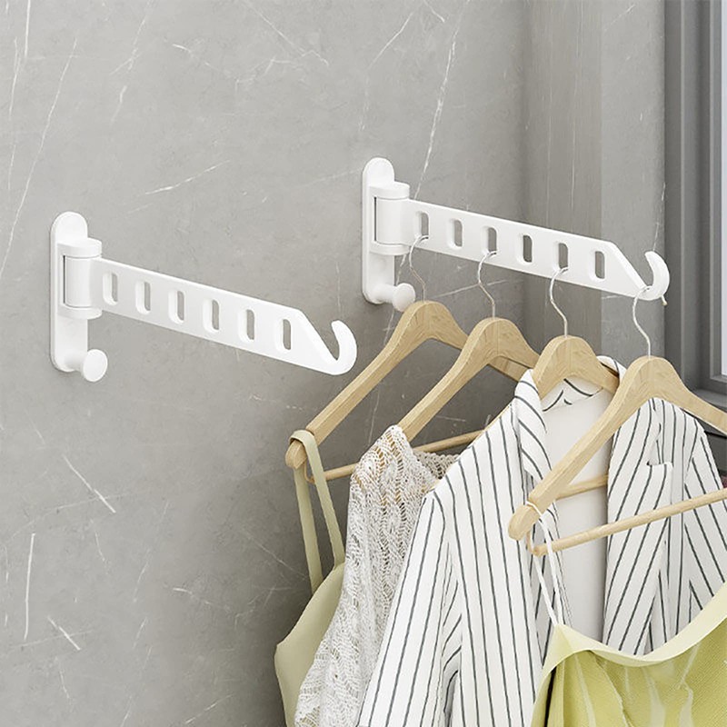 ZUIMENG Wall Clothes Rack, Foldable, 180° Rotating Clothes Hook, Clothes