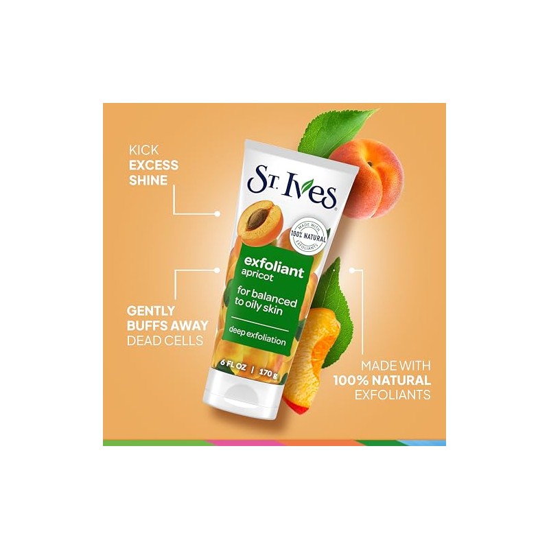 St. Ives Fresh Skin Invigorating Apricot Scrub, Unisex, 6 oz