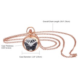 JewelryWe Vintage Pocket Watch Classic Steampunk Fob Half Hunter Quartz Watches Retro Pendant Watch Necklace for Men Women