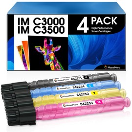 MasaiMara IM C3000 IM C3500 High Capacity Compatible Toner Cartridges Replacement for Ricoh 842251 842254 842253 842252 for Ricoh IM C3000 IM C3500 Printer (Black Cyan Magenta Yellow, 4-Pack)