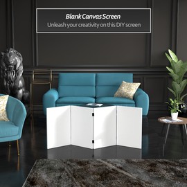 2 ft. Short Do It Yourself Canvas Folding Screen 4 Panel