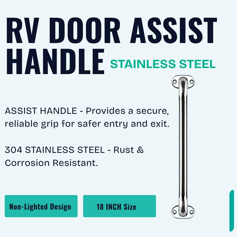 Premium Grab Handle Bar Replacement, Polished 304 Stainless Steel Handle