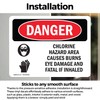 (2 Pack) Chlorine Hazard Area OSHA Danger Sign 5 Inch
