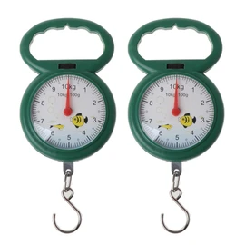 HYROOY Portable Fish Scale 10kg Hook Hanging Scales Portable Spring Scale for Fishing Shopping Weighing Balance Plastic + Metal