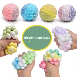 Dhjrefhhd 1Pcs Colored Soft Grape Mesh Pressure Balls Squeeze Change Color Balls Stress Relieve Sensory Squishy Balls Hand Exercise Bouncy Balls. (Yellow or Randomly Color)