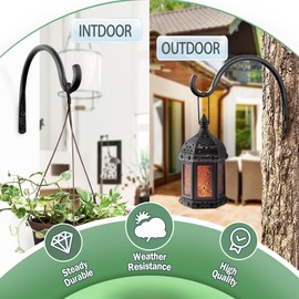 Qiang Ni Hanging Plant Bracket Hooks: 6 Inch Wall Plant Hook Planters and Decor - 2 Piece Rust-Resistant and Secure Brackets Maximize Your Outdoor Living Space (6 - A, 6 Inch)