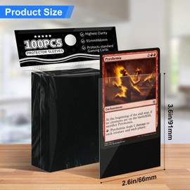 Black Card Sleeves Fit for MTG, 300 Pack Perfect Fit Standard Card Sleeves for Trading Cards Sports Cards Baseball Cards TCG Yugioh, Sturdy and Nice Shuffling
