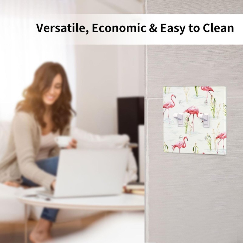 Flamingo Light Switch Cover Decorative Double Toggle Wall Plate Outlet