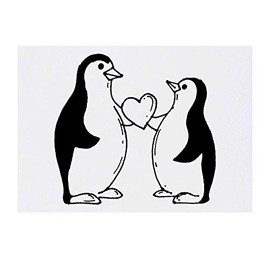 'Love Penguins' Temporary Tattoo - Water Resistant, Skin-Safe, Non-Toxic Transfer (TO00030898)