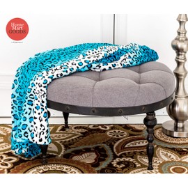 Home Must Haves Soft Warm Throw Turquoise Leopard Printed Flannel Blanket Bedding King Size