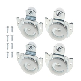 HOJLKLD 4 Pack Sliding Closet Door Hardware Set,Sliding Wardrobe Doo Roller Kit with 8Pcs Screws,Smoothly and Quietly Wardrobe Cabinet Top Wheels