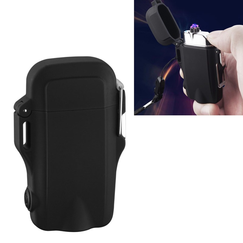 Electric Lighter Lightweight Waterproof Windproof Silent Multifunctional Lighter with Flashlight