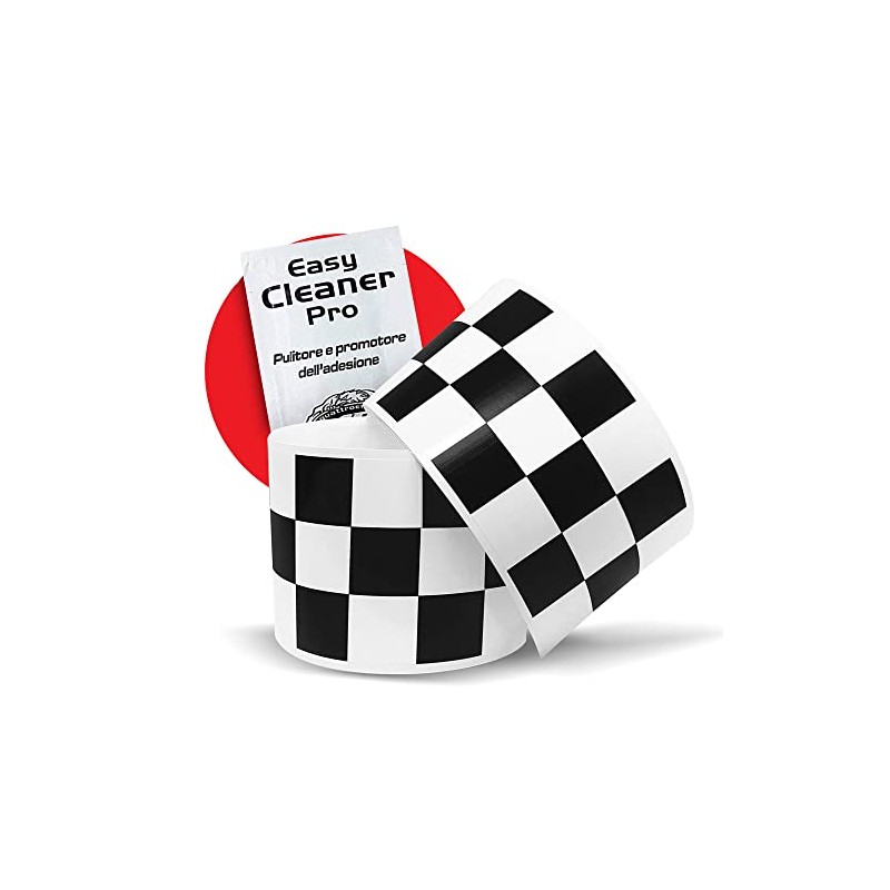 4R Quattroerre.it 10219 Checks Trim Stripe Black & White Check